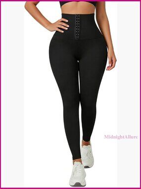 High Waist Compression Leggings with Waist Trainer, Athletic Workout Pants
